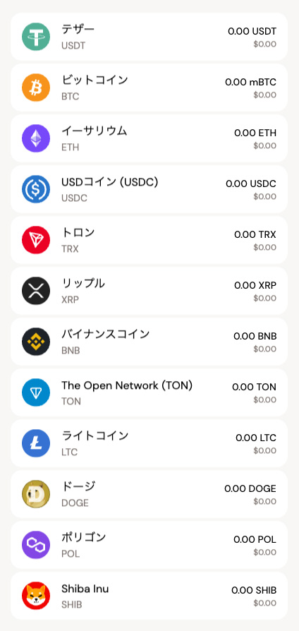 ビットカジノ 利用可能通貨一覧