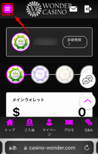 ワンダーカジノ 本人確認方法2