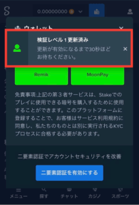 ステークカジノ 個人情報の入力2