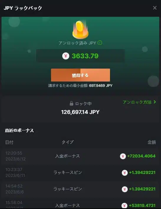 6/14りゅーさん・BCGAME・3633.79円