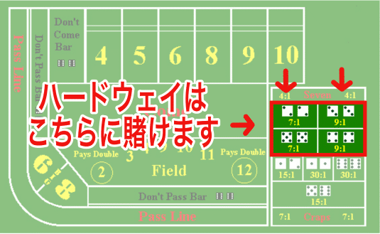 賭け方ハードウェイ