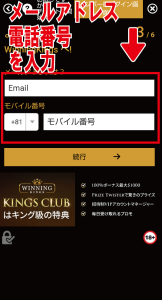 ウィニングキングス　メールアドレス登録