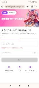 ゴーホグカジノ登録ステップ2