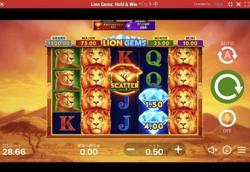 Lion Gem・ベット額0.5ドル