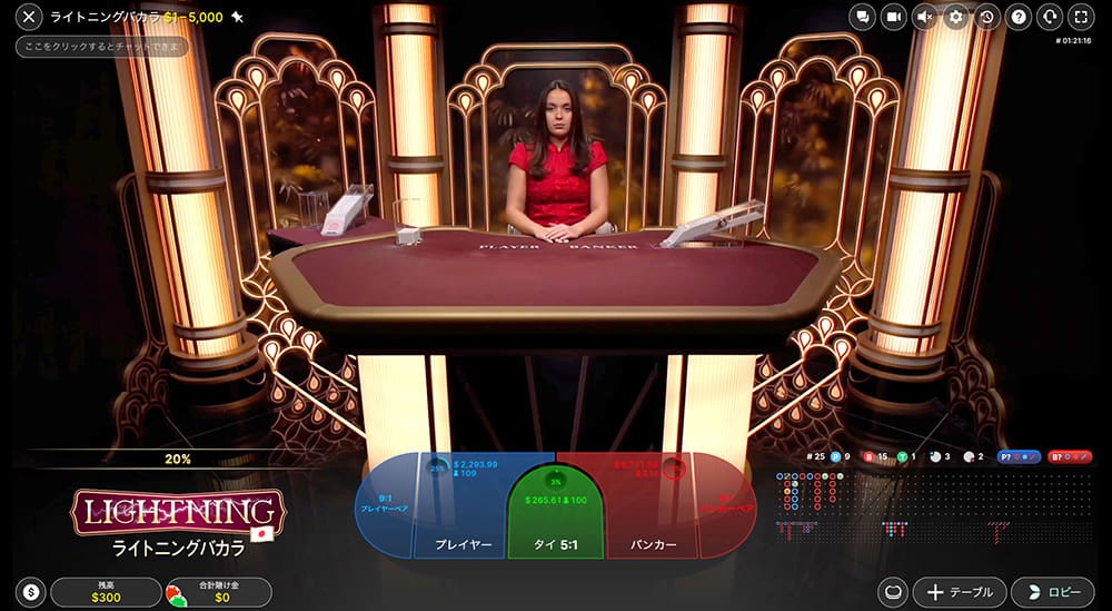 カジノシークレット おすすめゲーム ライトニングバカラ