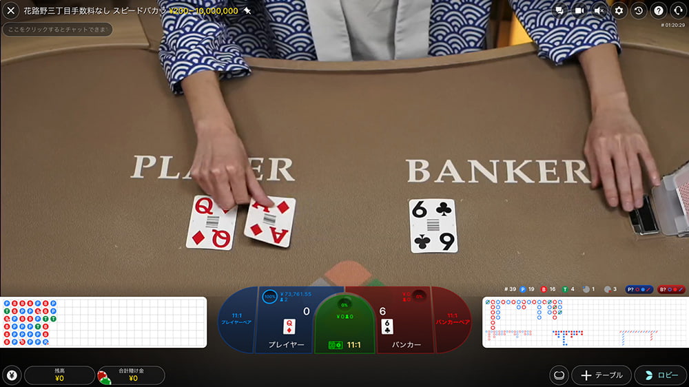 遊雅堂 おすすめ ゲーム 花路野三丁目・ノーコミッション・スピードバカラ