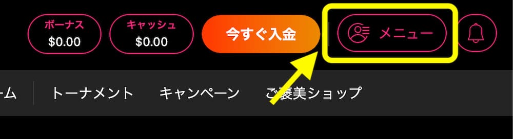インターカジノ 本人確認 手順1