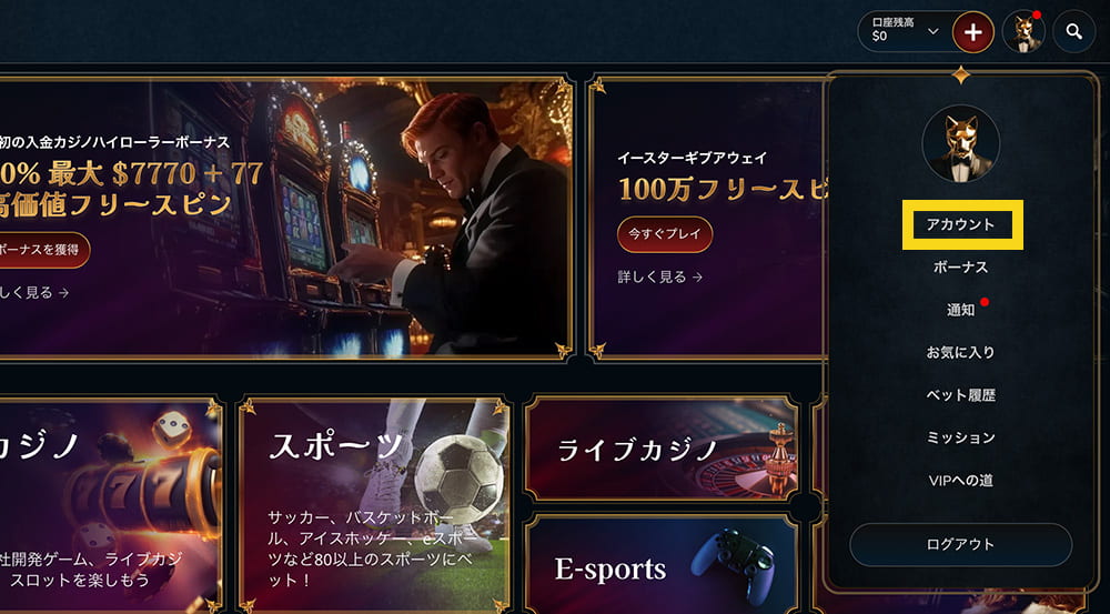 VIP Casino KYC手順1
