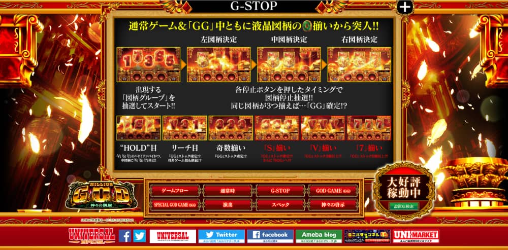 ミリオンゴッド 凱旋 パチスロ G-STOP