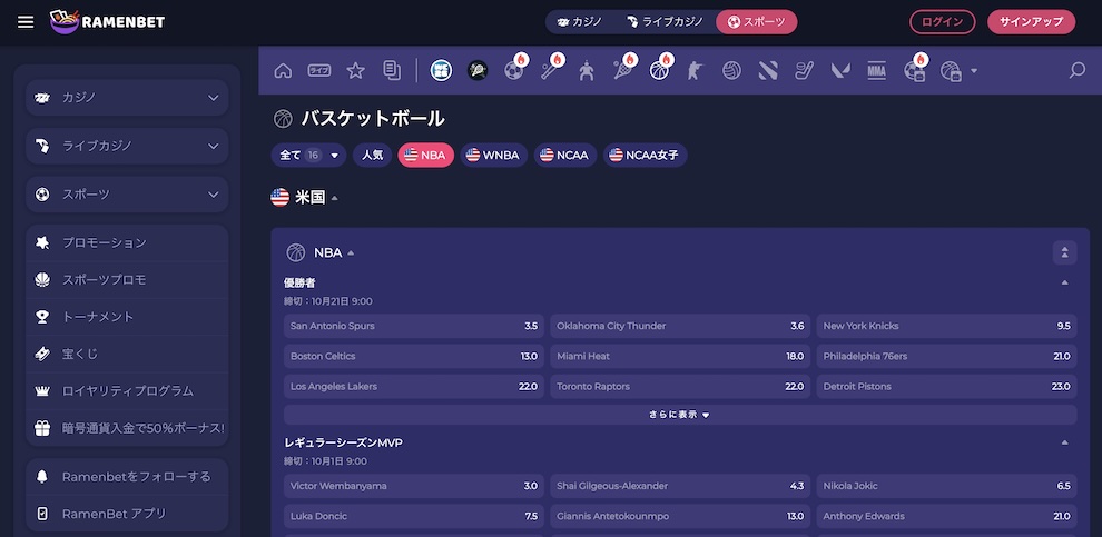 NBA 初心者　ラーメンベットカジノ